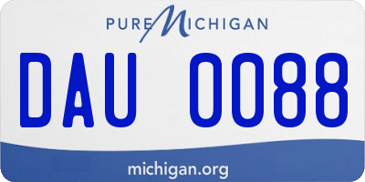 MI license plate DAU0088