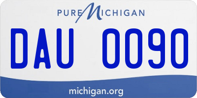 MI license plate DAU0090