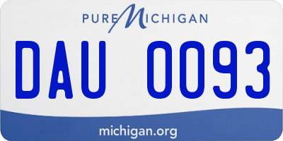 MI license plate DAU0093