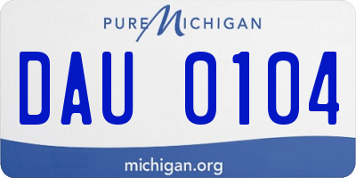 MI license plate DAU0104