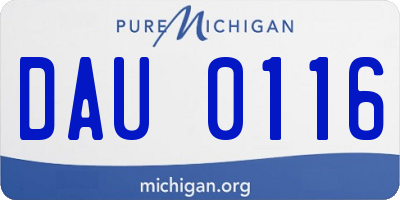 MI license plate DAU0116
