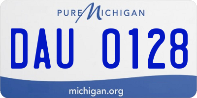 MI license plate DAU0128