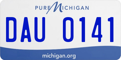 MI license plate DAU0141
