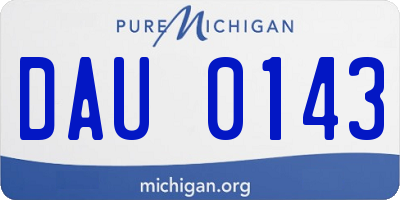 MI license plate DAU0143