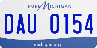 MI license plate DAU0154