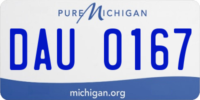 MI license plate DAU0167