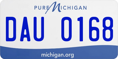 MI license plate DAU0168