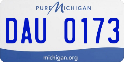 MI license plate DAU0173