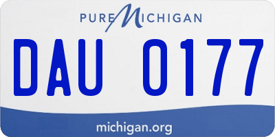 MI license plate DAU0177