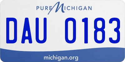 MI license plate DAU0183