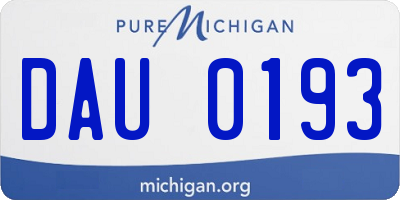 MI license plate DAU0193