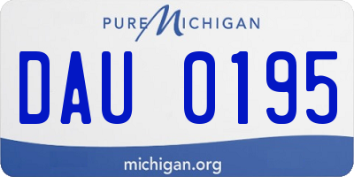 MI license plate DAU0195