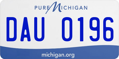 MI license plate DAU0196