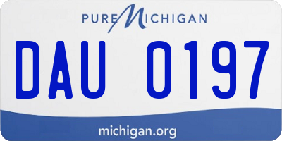 MI license plate DAU0197