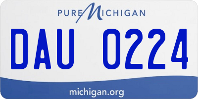 MI license plate DAU0224