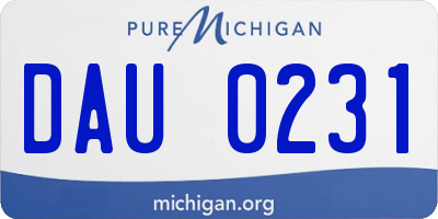 MI license plate DAU0231