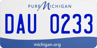 MI license plate DAU0233