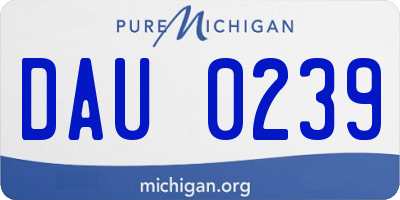 MI license plate DAU0239