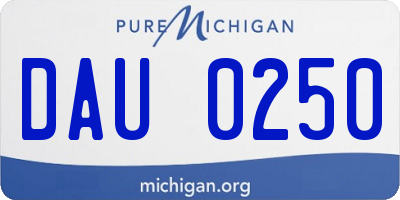 MI license plate DAU0250