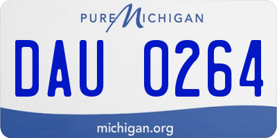 MI license plate DAU0264