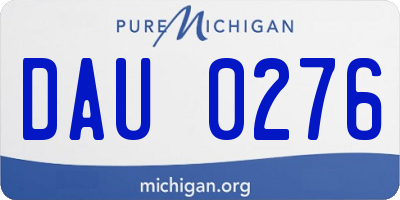 MI license plate DAU0276