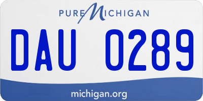 MI license plate DAU0289
