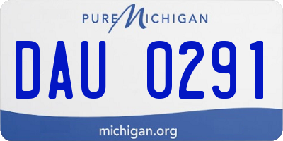 MI license plate DAU0291