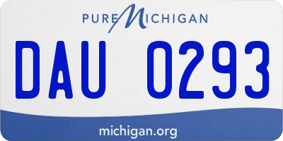 MI license plate DAU0293