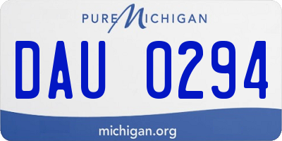 MI license plate DAU0294