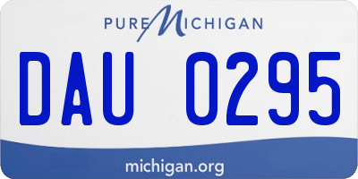 MI license plate DAU0295