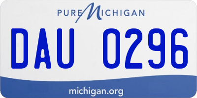 MI license plate DAU0296