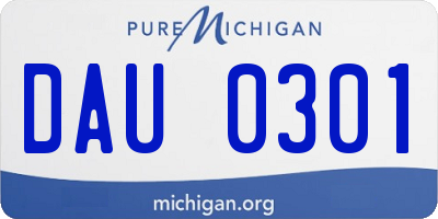 MI license plate DAU0301