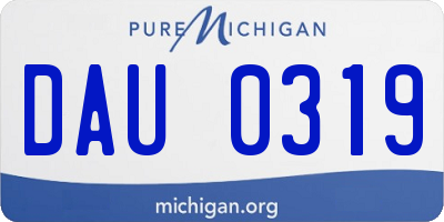 MI license plate DAU0319