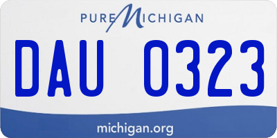 MI license plate DAU0323