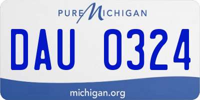 MI license plate DAU0324