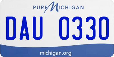 MI license plate DAU0330