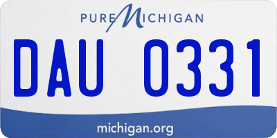 MI license plate DAU0331