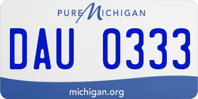 MI license plate DAU0333