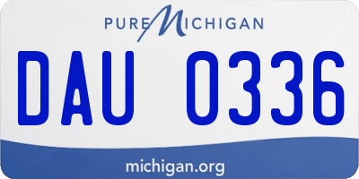 MI license plate DAU0336