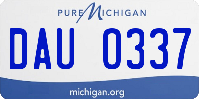 MI license plate DAU0337
