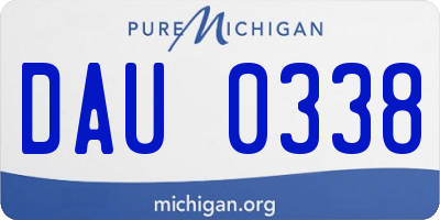 MI license plate DAU0338