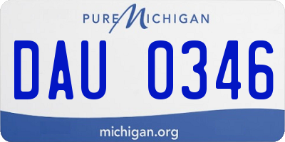 MI license plate DAU0346