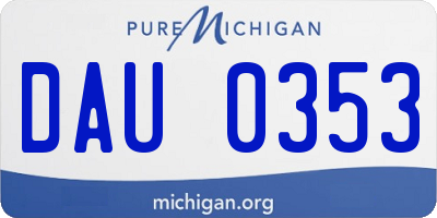 MI license plate DAU0353
