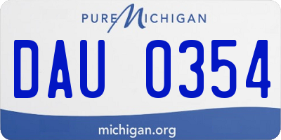 MI license plate DAU0354