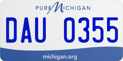 MI license plate DAU0355