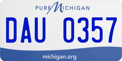 MI license plate DAU0357