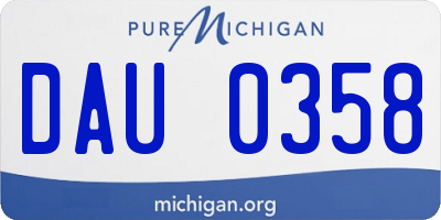 MI license plate DAU0358
