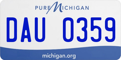 MI license plate DAU0359