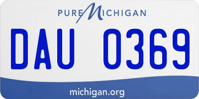 MI license plate DAU0369