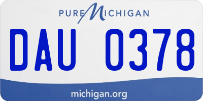 MI license plate DAU0378